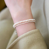 925 Silver 2mm Beads Bracelet for Women