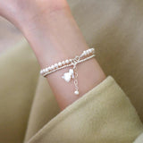 925 Silver 2mm Beads Bracelet for Women