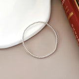 925 Silver 2mm Beads Bracelet for Women