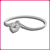 925 Silver Heart Zircon Castle Bracelet for Women