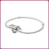 925 Silver Heart Zircon Castle Bracelet for Women