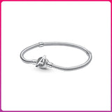 925 Silver Heart Zircon Castle Bracelet for Women