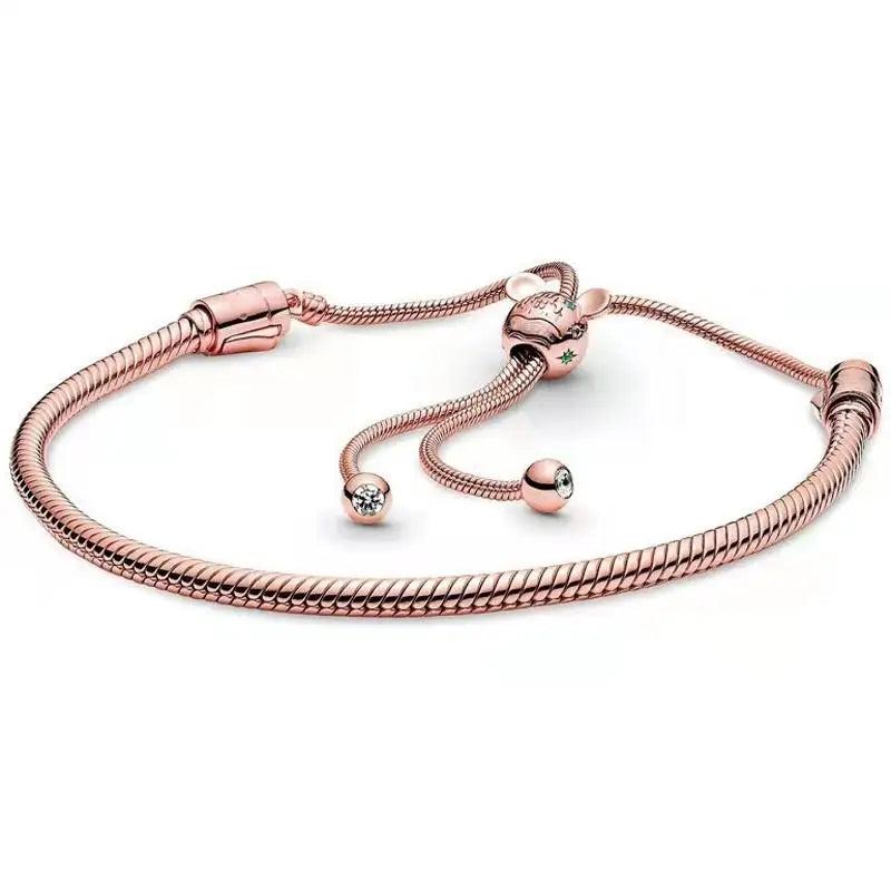 925 Silver Star & Snake Chain Sliding Bracelet