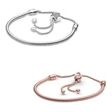 925 Silver Star & Snake Chain Sliding Bracelet