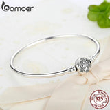 925 Silver Snowflake Clasp Snake Chain Bracelet DIY Jewelry