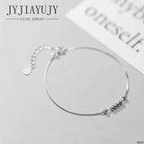 Sterling Silver S925 Bracelet 3mm Round Beads Women Jewelry