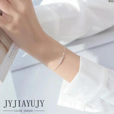 Sterling Silver S925 Bracelet 3mm Round Beads Women Jewelry
