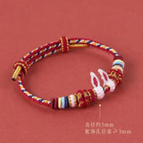 Hand-woven Red Rope Rabbit Ears Bracelet Chinese Antique Couple Handstring