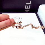 Rhinestone Circle Bracelet Zircon D Letter Bling Gift