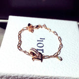 Rhinestone Circle Bracelet Zircon D Letter Bling Gift