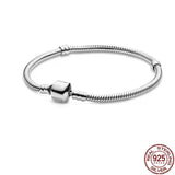 925 Silver Heart Snake Bone Bracelet for DIY Jewelry Making