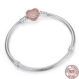 925 Silver Heart Snake Bone Bracelet for DIY Jewelry Making