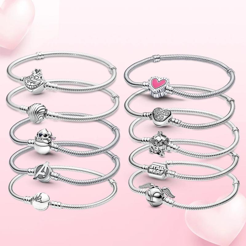 925 Sterling Silver Heart Stitch Bracelet for Women
