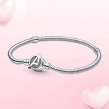 925 Sterling Silver Heart Stitch Bracelet for Women