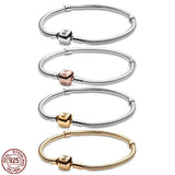 925 Silver Bucket Clasp Bracelet for Charm Beads DIY Jewelry