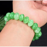 Men's Natural Jade Beaded Bracelet Emerald Jades Stone Bangle