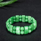 Men's Natural Jade Beaded Bracelet Emerald Jades Stone Bangle