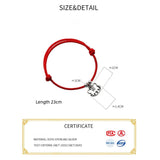 925 Silver Zodiac Red Rope Bracelet for Women