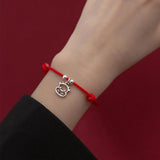 925 Silver Zodiac Red Rope Bracelet for Women