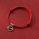 925 Silver Zodiac Red Rope Bracelet for Women