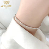 925 Sterling Silver 2mm Beads Bracelet for Women