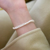 925 Sterling Silver 2mm Beads Bracelet for Women