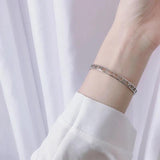 925 Silver Sweet Bangle Roman Numerals Open Bangle for Women