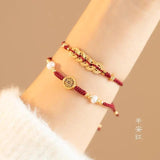 Animal Year Transfer Pearl Red Hand Rope Bracelet for Women