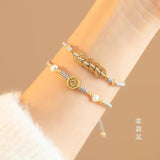 Animal Year Transfer Pearl Red Hand Rope Bracelet for Women