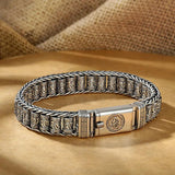 Lucky Buddhist Sutra Bracelet for Men Retro Six-Word Spell Accessories