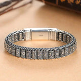 Lucky Buddhist Sutra Bracelet for Men Retro Six-Word Spell Accessories