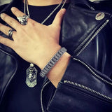Lucky Buddhist Sutra Bracelet for Men Retro Six-Word Spell Accessories