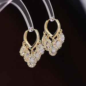 Korea Jewelry 14K Plating Zircon Tassel Earrings