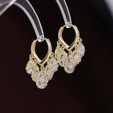 Korea Jewelry 14K Plating Zircon Tassel Earrings