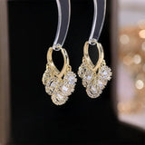 Korea Jewelry 14K Plating Zircon Tassel Earrings