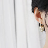 Korea Jewelry 14K Plating Zircon Tassel Earrings