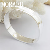 925 Silver Smooth Solid Bracelet Bangles Women Men Charm Party Jewelry