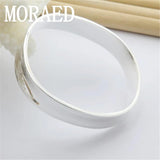925 Silver Smooth Solid Bracelet Bangles Women Men Charm Party Jewelry