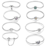 925 Silver Bracelet Butterfly Cat Dog Paw Safety Star Moon Clover Chain Bangle