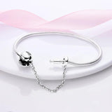 925 Silver Bracelet Butterfly Cat Dog Paw Safety Star Moon Clover Chain Bangle