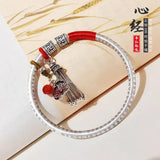 999 Silver Heart Sutra Bracelet Retro Chinese Hand Ornaments