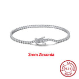 925 Silver CZ Tennis Bracelet 14K Bangle Gift
