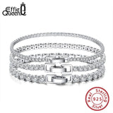 925 Silver CZ Tennis Bracelet 14K Bangle Gift