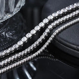 925 Silver CZ Tennis Bracelet 14K Bangle Gift