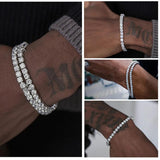 925 Silver CZ Tennis Bracelet 14K Bangle Gift