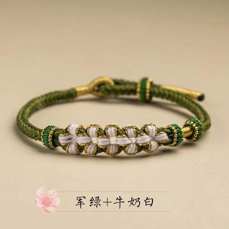 Peach Blossom Hand Rope Handwoven DIY Bracelet Gift