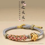 Peach Blossom Hand Rope Handwoven DIY Bracelet Gift