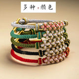 Peach Blossom Hand Rope Handwoven DIY Bracelet Gift