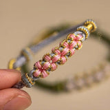 Peach Blossom Hand Rope Handwoven DIY Bracelet Gift