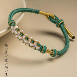 Peach Blossom Hand Rope Handwoven DIY Bracelet Gift